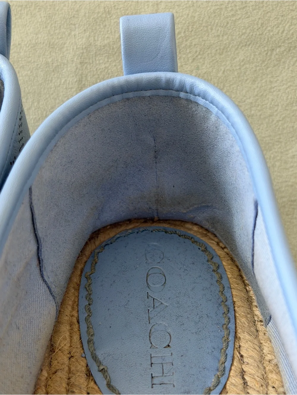 Coach Women's Carson Signature Jacquard Espadrille Loafers Lather Blue Size 11B